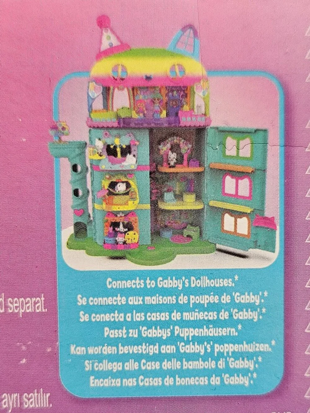 Gabby's Dollhouse Balcony Set (Lot of 3) Baby Box, Pandy Paws, & Cakey,